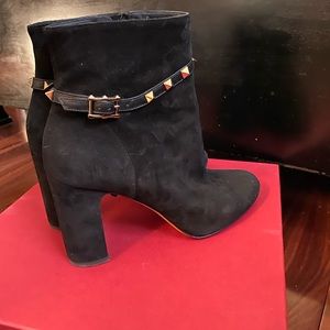 Valentino Rockstud Suede Ankle Booties